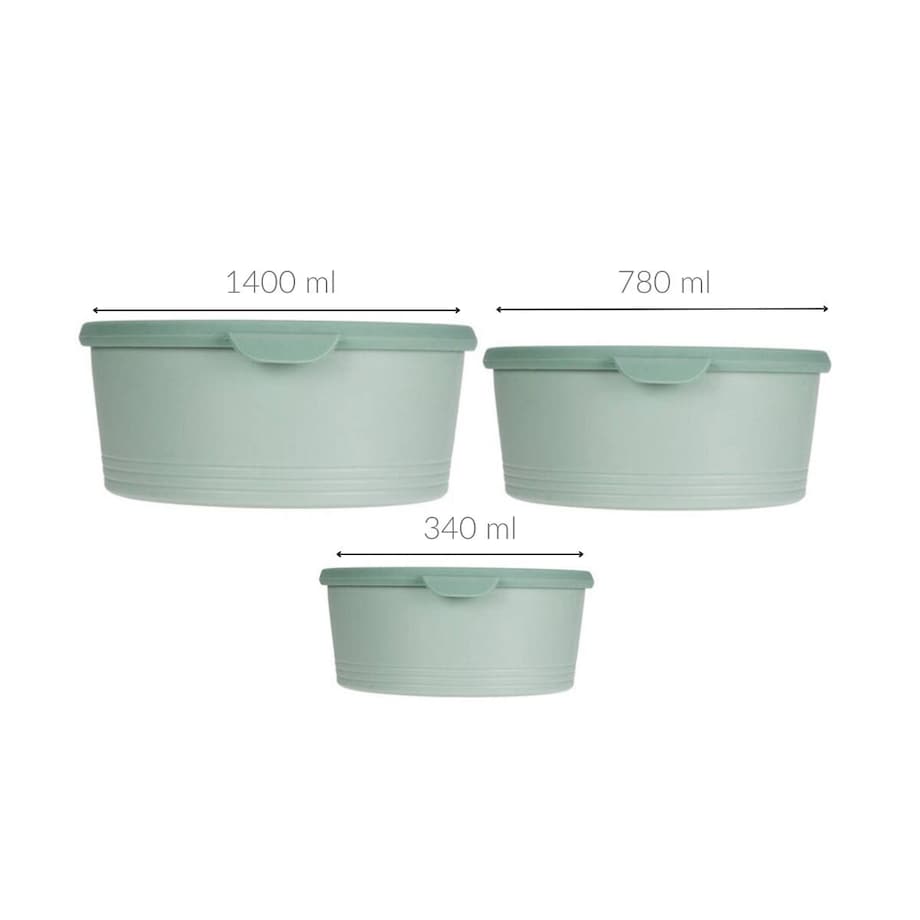 Pojemniki na żywność okrągłe z tworzywa sztucznego, 3 sztuki o różnej wielkości