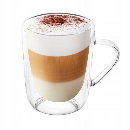 Szklanki termiczne szkło do kawy herbaty napoje 300 ml 2 szt prezent KUBEK