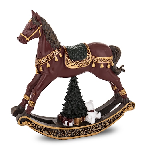 Figurka - koń na biegunach 18x17,5x4 cm CABALLO brązowy