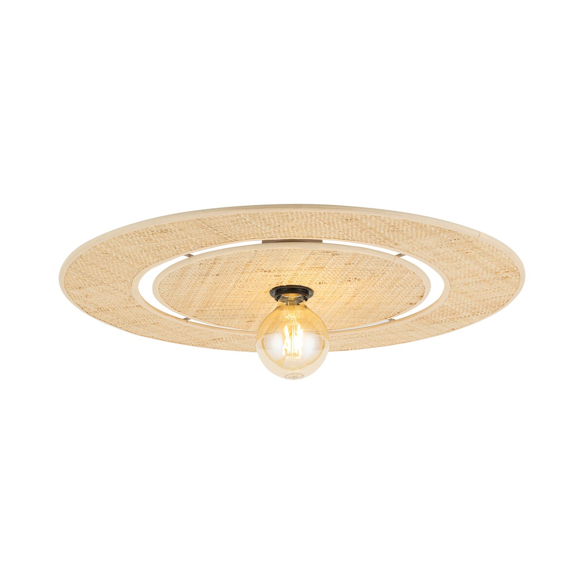Lampa sufitowa TK Lighting CALMA 600 60 cm boho rattan/rafia beżowa E27 do salonu sypialni