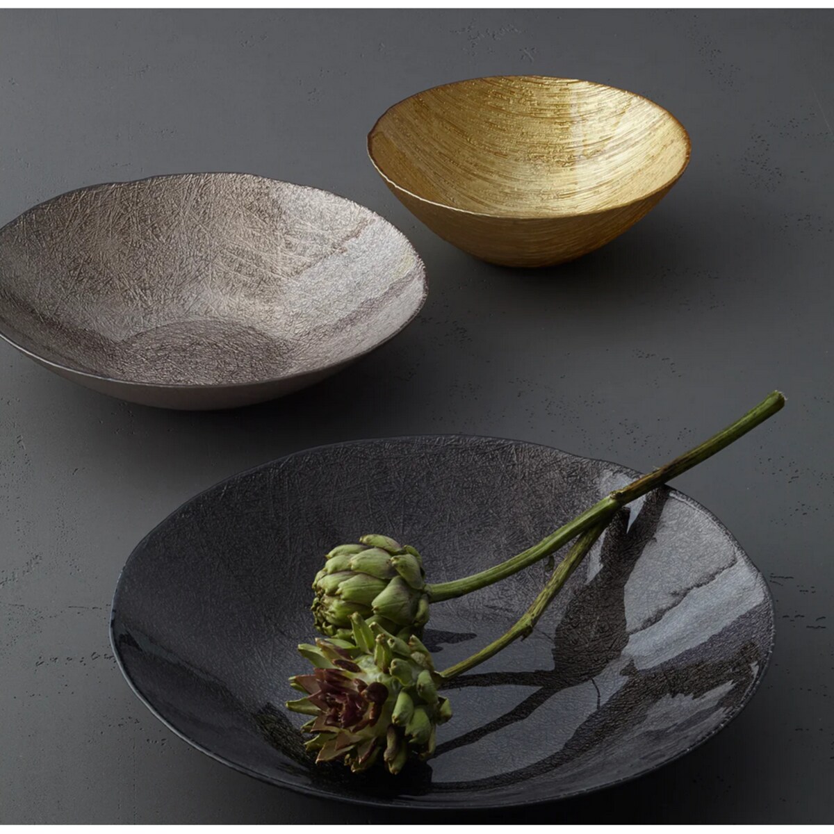 Misa patera szklana 32cm bronzo COMO