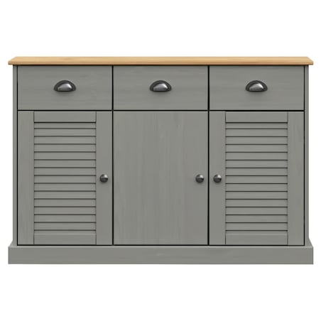 vidaXL Szafka z szufladami VIGO, 113x40x75 cm, szara, lita sosna