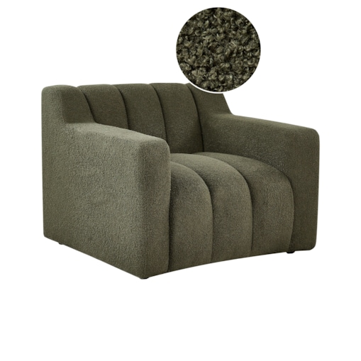 Fotel AGERUP Boucle Ciemnozielony