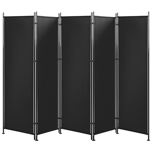 5-panelowy parawan pokojowy NARNI Czarny 270 cm 170 cm