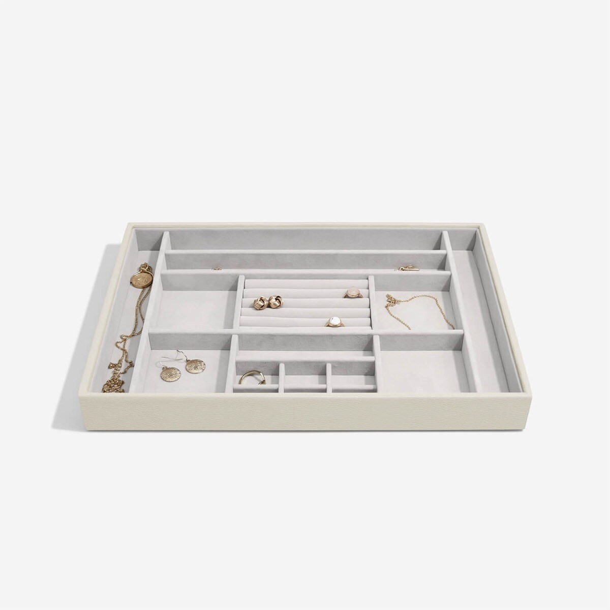 Szkatułka na biżuterię Stackers 16 komorowa supersize jasnobeżowa