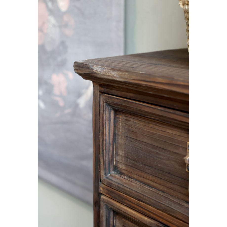 Komoda szafka z szufladami i drucianymi koszami 139 cm