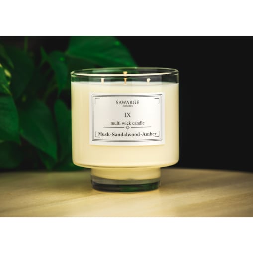 Świeca Zapachowa Sojowa No9 /50h/Bursztyn Piżmo Drzewo Sandałowe 450g