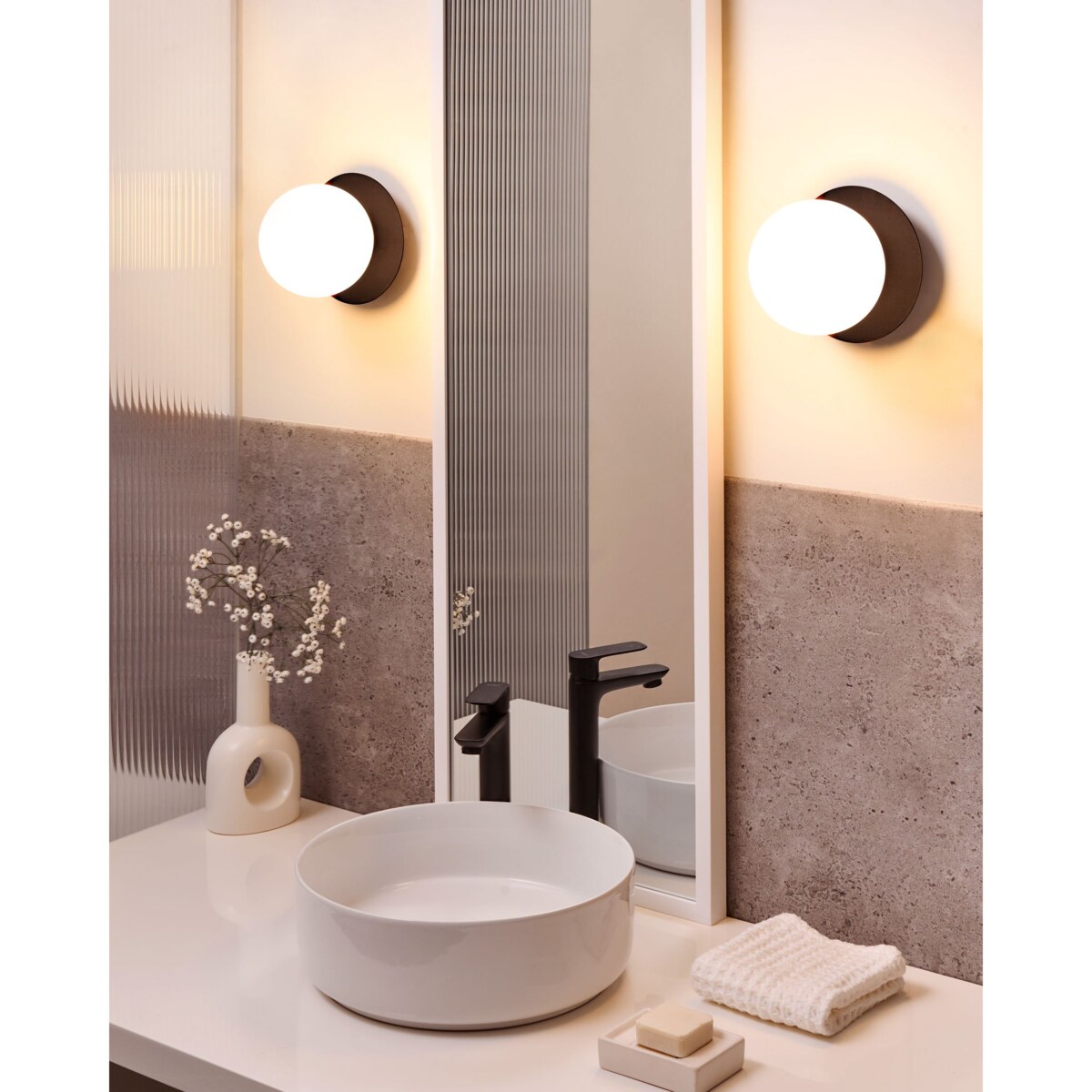 Zestaw 2 lamp ściennych BOUBLE Metal Czarny