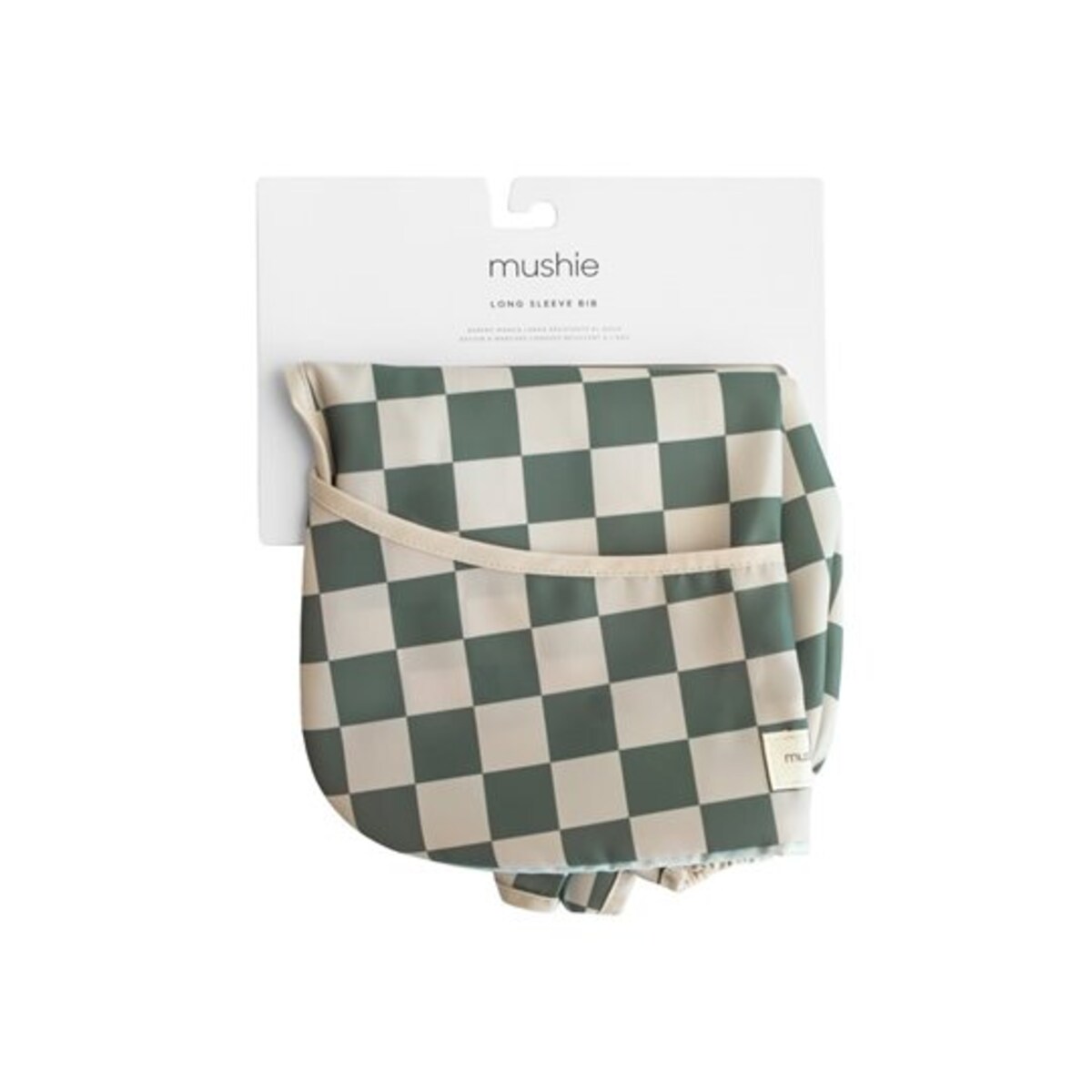 Mushie Śliniak z rękawami Olive Check