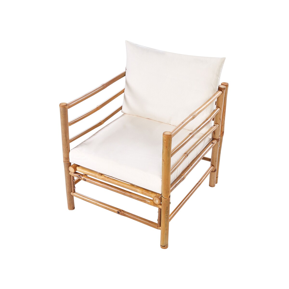 Zestaw ogrodowy ze stolikiem dla 6 osób CERRETO Lewostronny Drewno bambusowe Złamana biel