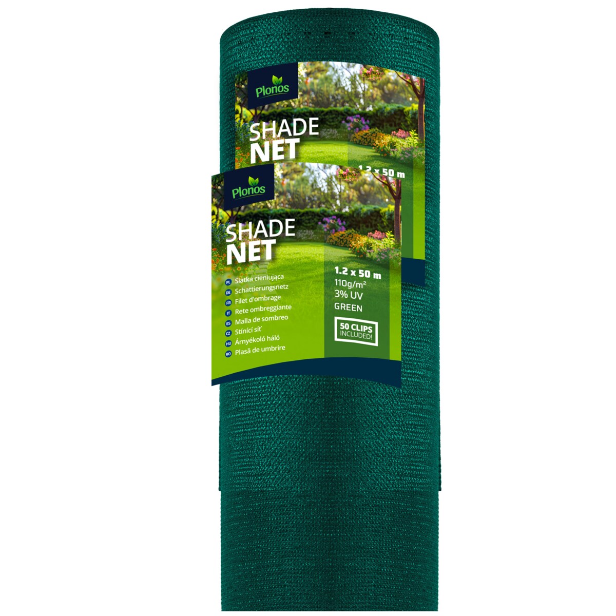 Siatka cieniująca Plonos 1,2x50m maskująca mata na płot ogrodzenie osłona zielona 80% + UV