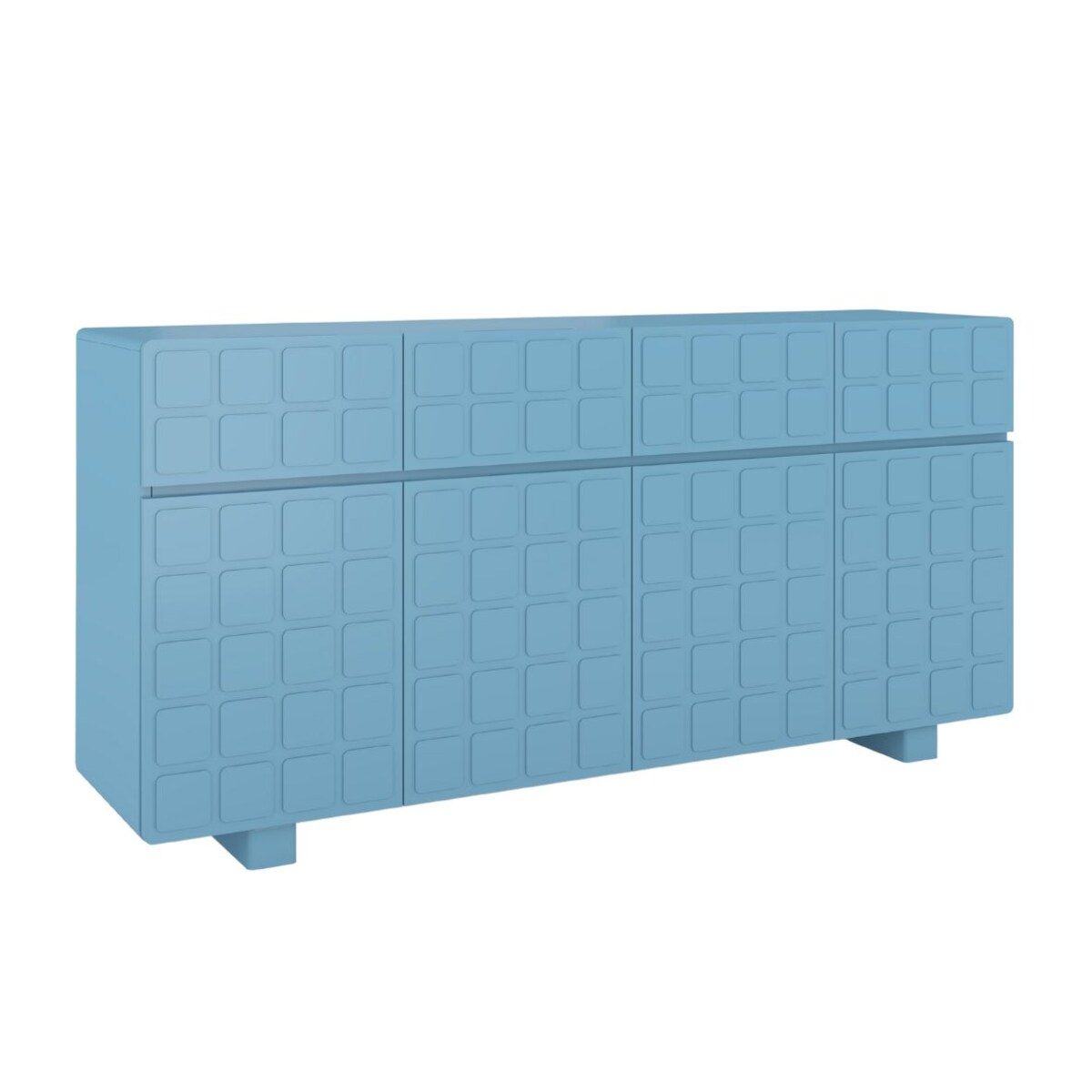 Nowoczesna komoda z frontami 3D Skandica CUBO LONG / kolor pastelowy niebieski / szer. 169 cm