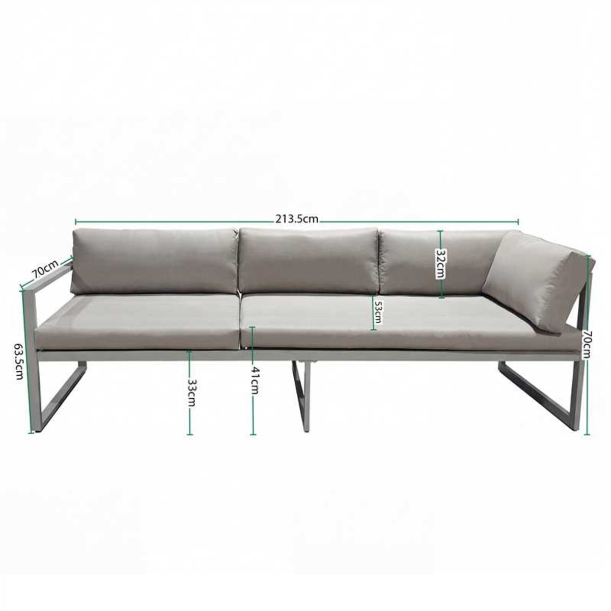 Zestaw MEBLI ogrodowych SOFA aluminiowa modułowa MODUŁOWY ogrodowe na TARAS