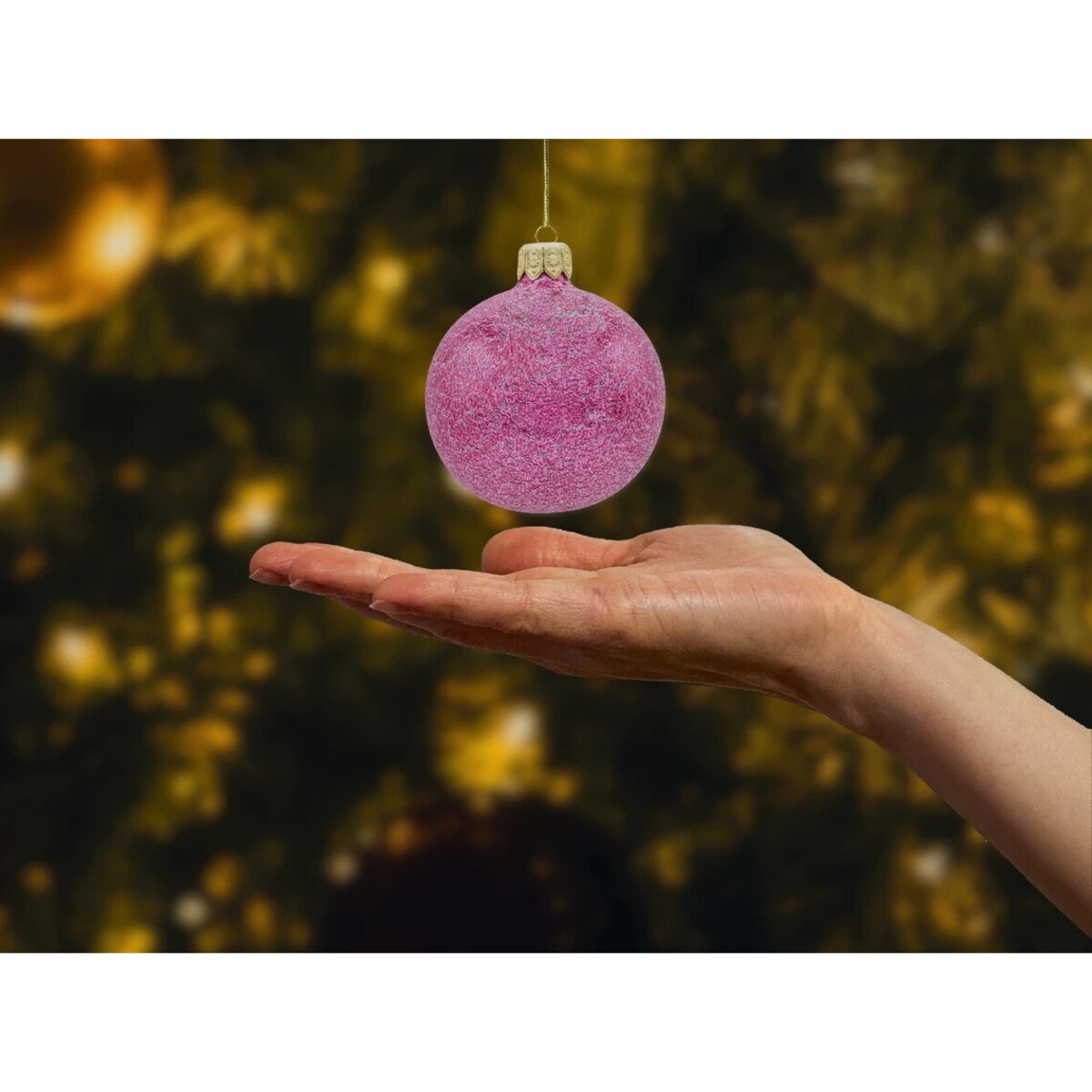 Bombka choinkowa: Bombki okrągłe zestaw różowo-złoty