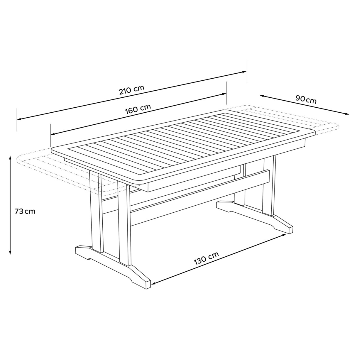 KONSIMO ALCES Rozkładany stół ogrodowy wykonany z litego drewna sosnowego