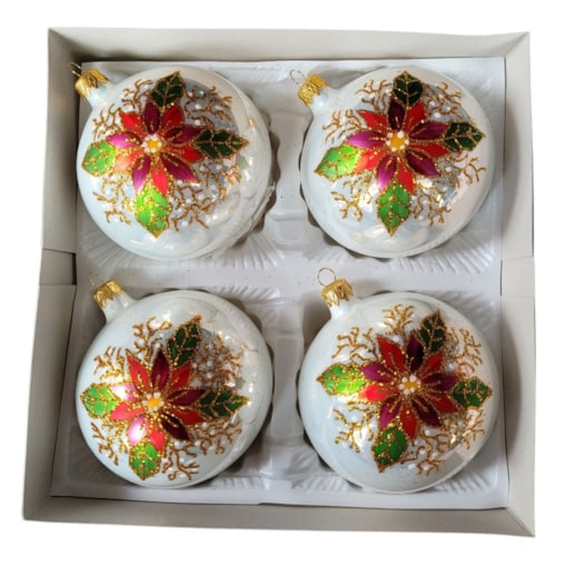 Bombka szklana 4 szt. Ø 100 mm FOLK - 2