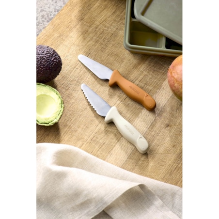 Filibabba Noże do nauki krojenia 2-pack Pumpkin + Offwhite
