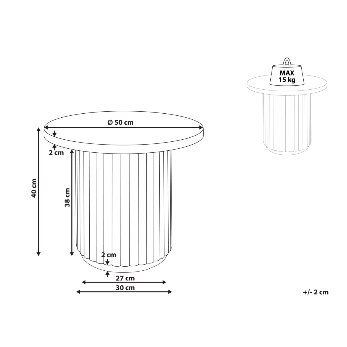 Stolik kawowy Drewno mango Jasne drewno LEMONT