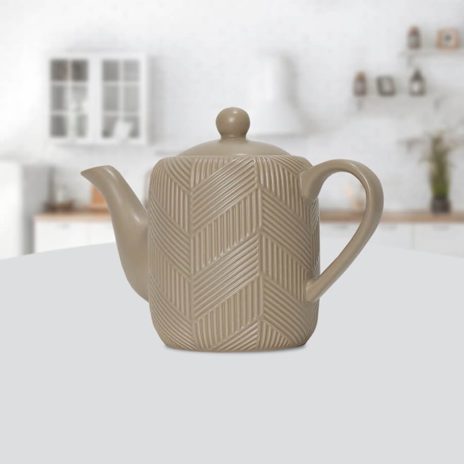 Ceramiczny zaparzacz do kawy i herbaty 900ml czajniczek Geometry Beige MAESTRO
