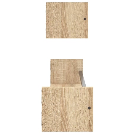 vidaXL Półki ścienne z drążkami, 2 szt., dąb sonoma, 80x16x14 cm