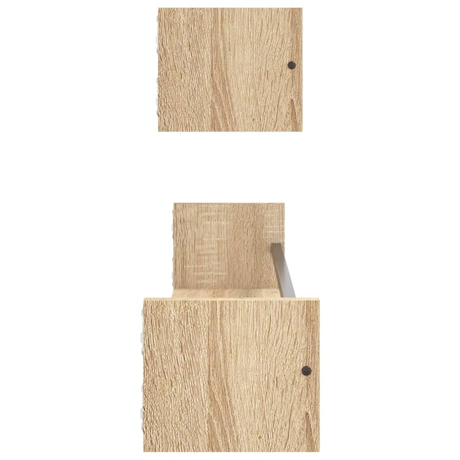 vidaXL Półki ścienne z drążkami, 2 szt., dąb sonoma, 80x16x14 cm