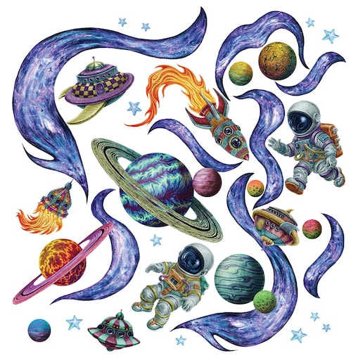 Zestaw naklejek na ścianę, Kosmiczne marzenia, 130cm