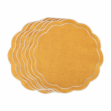Haftowane podkładki Yellow Petali - 6 sztuk