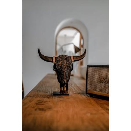 DEKORACJA GŁOWA BYKA CZARNA M