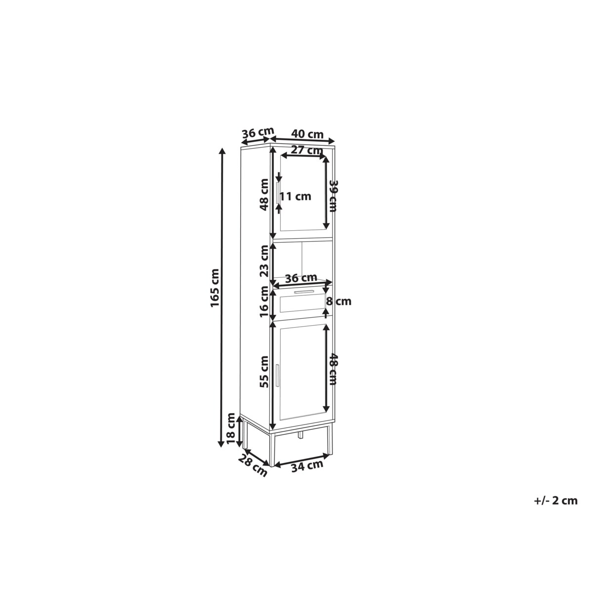 Szafka łazienkowa ROSELL MDF Jasne drewno