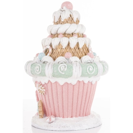 Figurka - domek MUFFIN 20x14 cm różowy