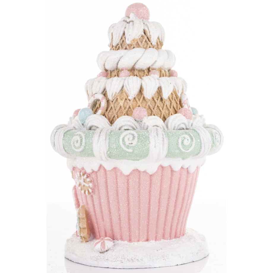 Figurka - domek MUFFIN 20x14 cm różowy