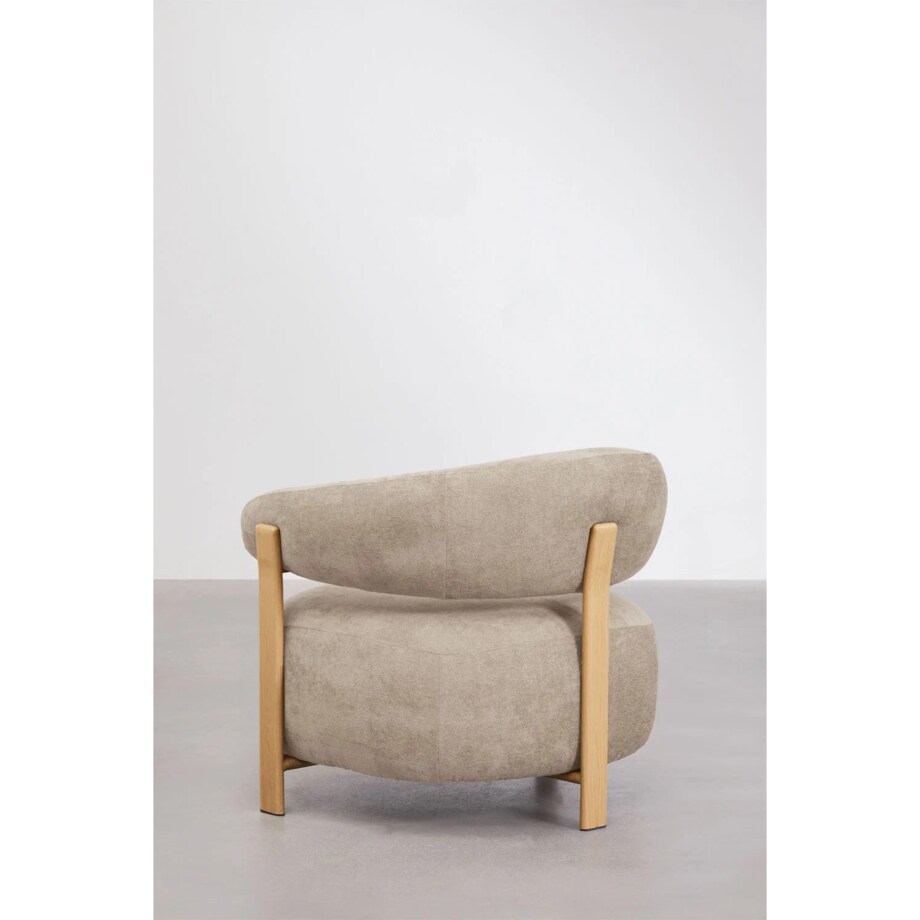 Fotel z tkaniny szenilowej Jolie, szenilowe, kawa z mlekiem