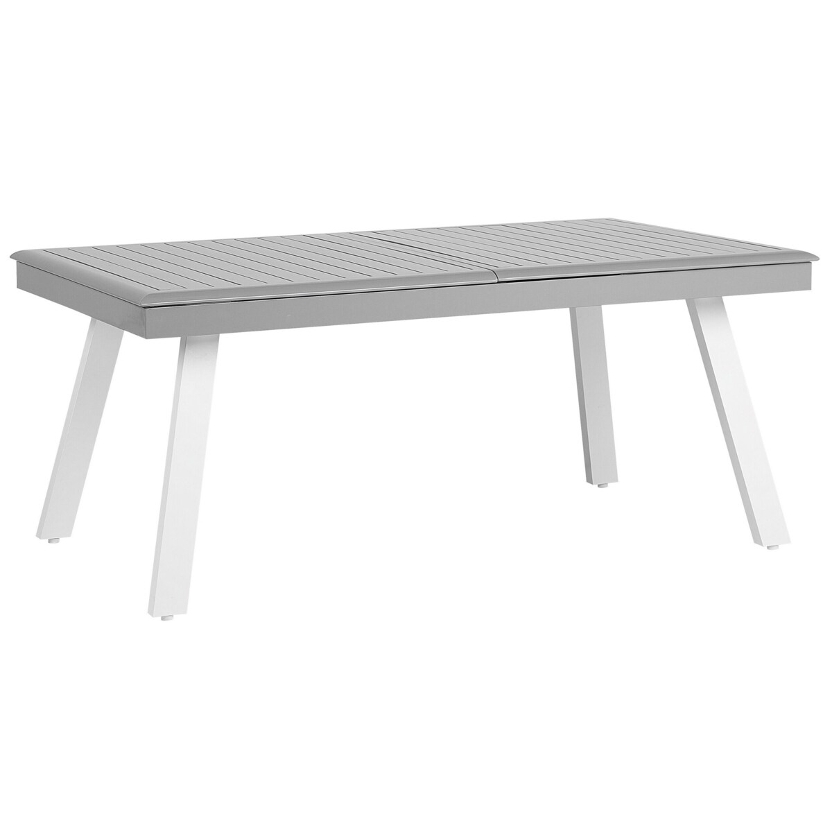 Zestaw ogrodowy metalowy stół i 6 krzeseł szary PERETA