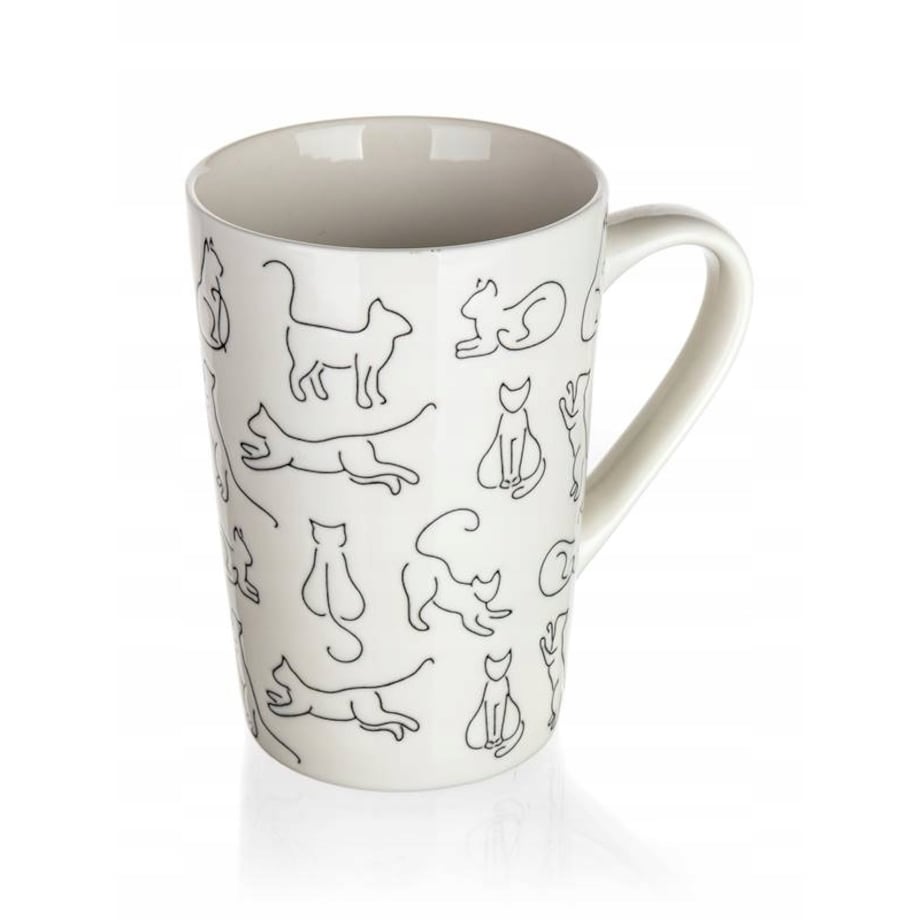 KUBEK WYSOKI w koty CERAMIKA 2x 450 ml na kawę