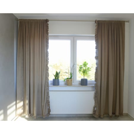 Zasłona Na Okno Okna Z Falbanką Do Salonu Sypialni 150X250 Cm Boho Beż