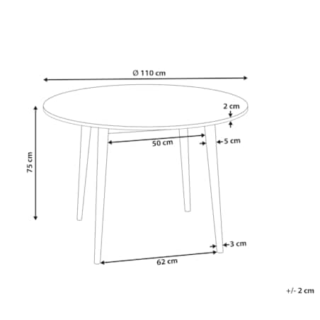 Stół do jadalni RADAN Jasnobrązowy 110 cm 110 cm