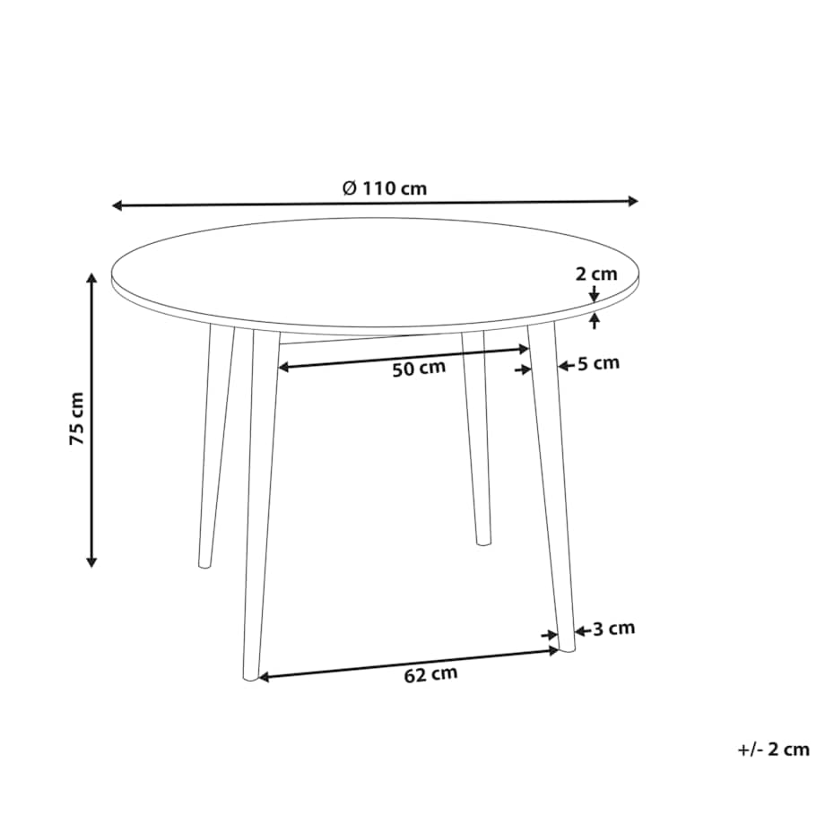 Stół do jadalni RADAN Jasnobrązowy 110 cm 110 cm
