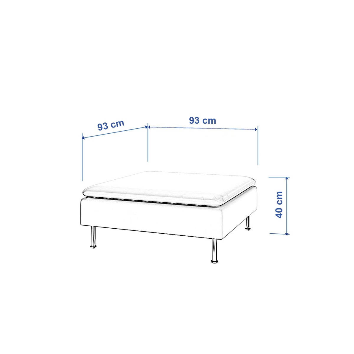 Pokrowiec na podnóżek Söderhamn, biała bukla, 93 x 93 x 40, Boucle Teddy