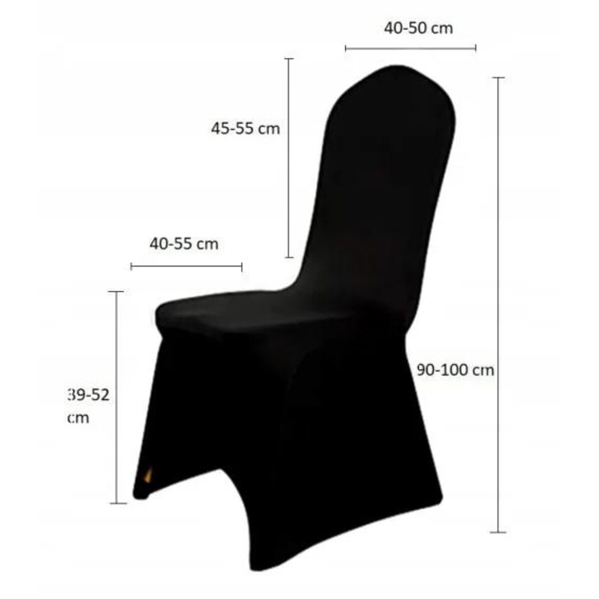 POKROWIEC NA KRZESŁO BANKIETOWE CZARNY ŚLUBNY ŚLUB ELASTYCZNY [21BC]