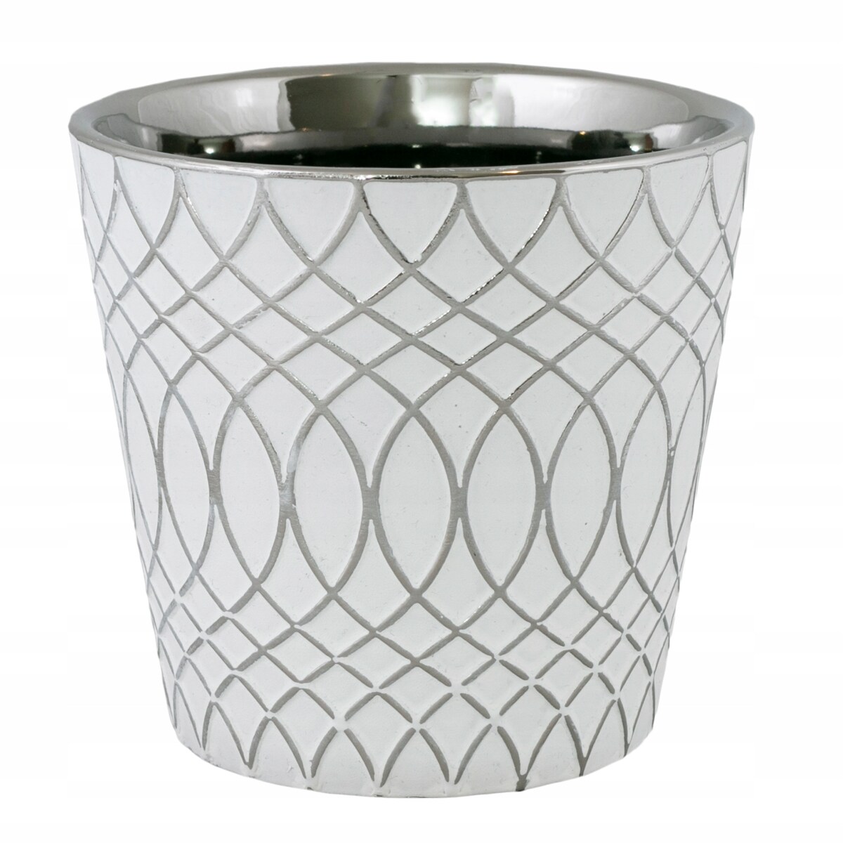 DONICA IGLOO ceramiczna biało-srebrna śr. 13cm
