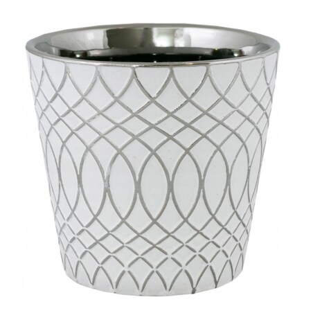 DONICA IGLOO ceramiczna biało-srebrna śr. 13cm