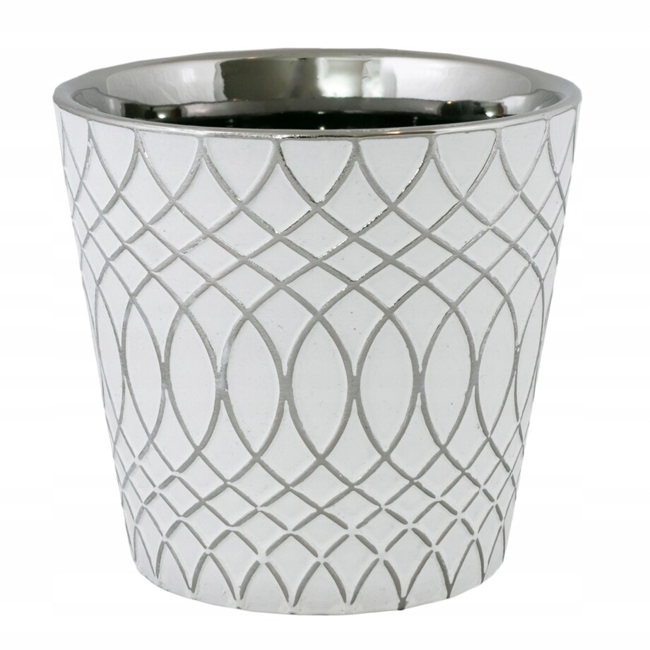 DONICA IGLOO ceramiczna biało-srebrna śr. 13cm