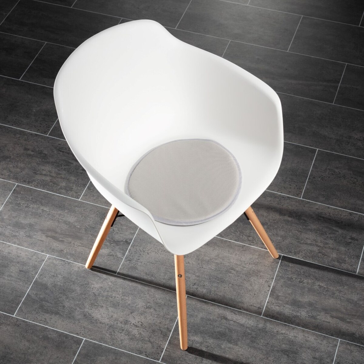 Siedzisko na krzesło Dot silver, śr. 34 x 2cm