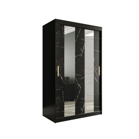 Szafa przesuwna Garderoba MARMUR POLE 120 gł. 62 czarny