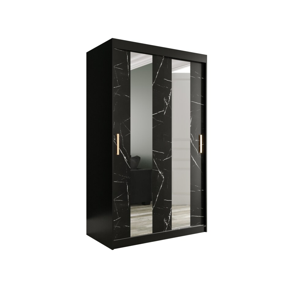 Szafa przesuwna Garderoba MARMUR POLE 120 gł. 62 czarny