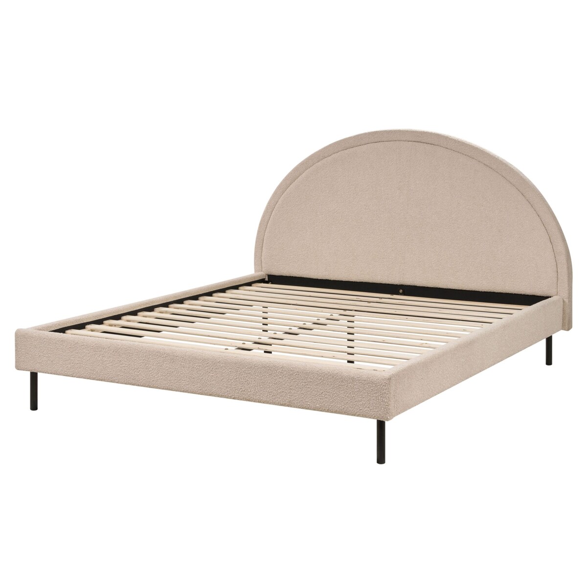 Łóżko boucle 160 x 200 cm beżowe MARGUT