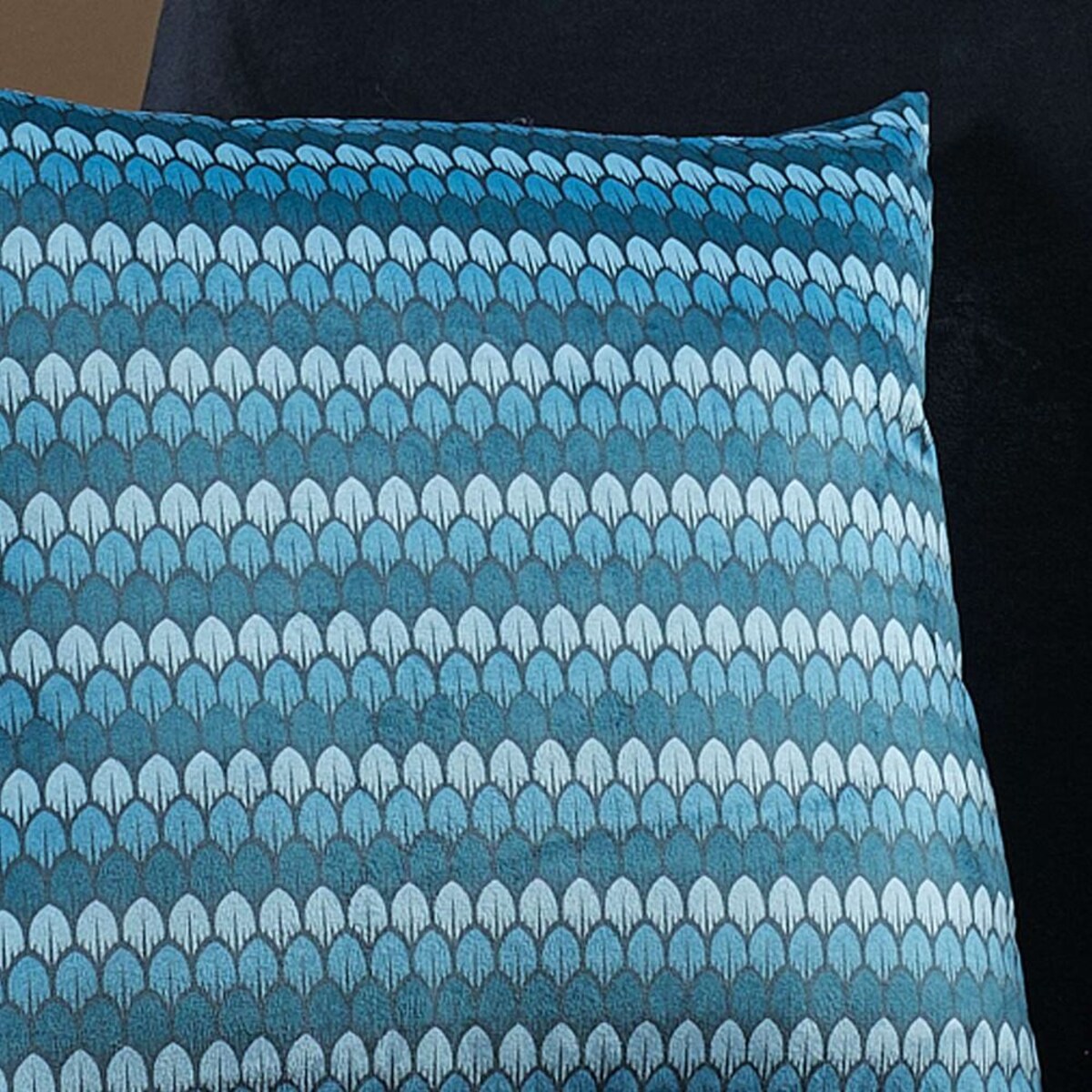 Poszewka dekoracyjna 43x43 turkusowa, łuski