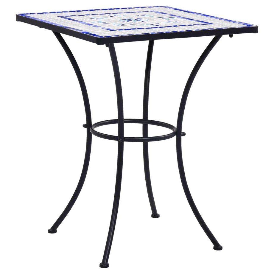 vidaXL Mozaikowy stolik bistro, niebiesko-biały, 60 cm, ceramiczny