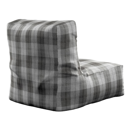 Pufa - fotel, krata szaro-grafitowa, 67 x 31 x 75 cm, Edinburgh