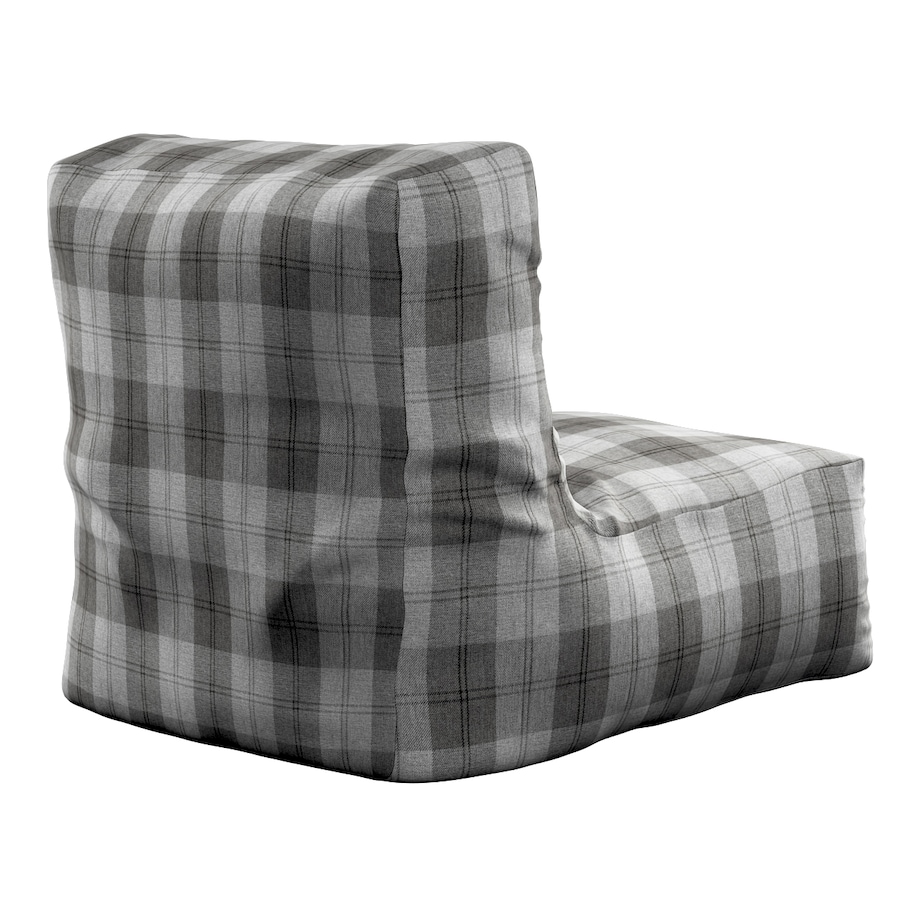 Pufa - fotel, krata szaro-grafitowa, 67 x 31 x 75 cm, Edinburgh